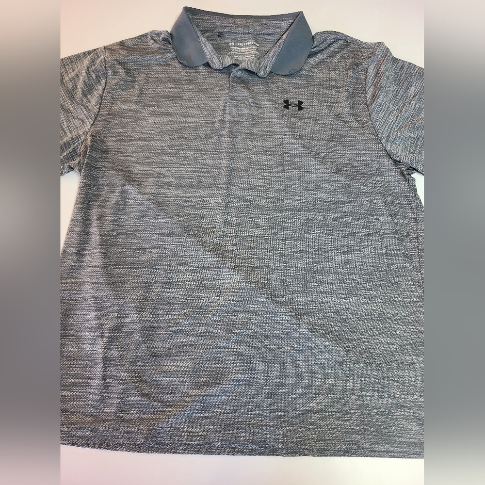 Under Armour Heathered Gray Polo